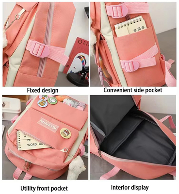 Χονδρικό Cute 4pcs/Set Πρωτοβάθμια σχολική τσάντα Κορίτσια Harajuku Kawaii Φοιτητική τσάντα βιβλίων Εφηβική τσάντα Μεγάλης χωρητικότητας Φοιτητική Ρουκσάκ Κορίτσια σχολική τσάντα σετ
